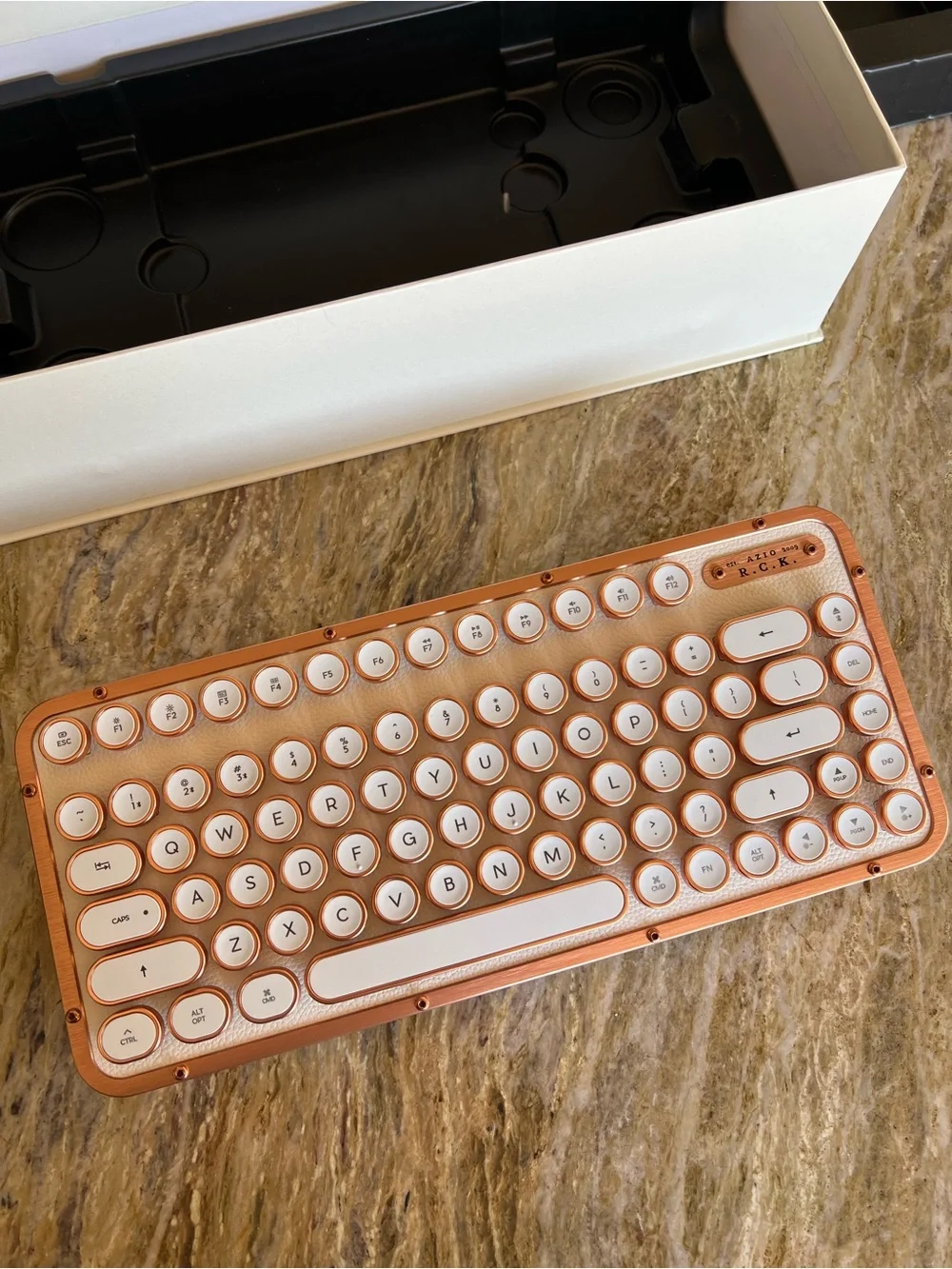 AZIO R.C.K. Vintage Typewriter Bluetooth/USB Backlit Mechanical Keyboard 
